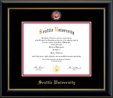 Seattle University diploma frame - Masterpiece Medallion Diploma Frame in Onyx Gold