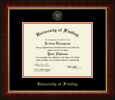 The University of Findlay diploma frame - Gold Embossed Diploma Frame in Murano