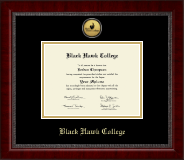Black Hawk College Gold Engraved Medallion Diploma Frame in Sutton