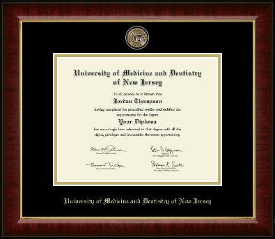 University of Medicine and Dentistry of New Jersey diploma frame - Masterpiece Medallion Diploma Frame in Murano