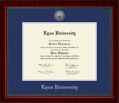 Lynn University diploma frame - Silver Engraved Medallion Diploma Frame in Sutton