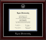 Lynn University Silver Embossed Diploma Frame in Gallery Silver