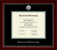 Roosevelt University Silver Engraved Medallion Diploma Frame in Sutton