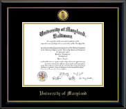 University of Maryland Baltimore diploma frame - Gold Engraved Medallion Diploma Frame in Onyx Gold