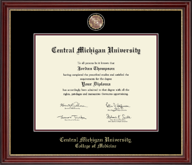 Central Michigan University diploma frame - Masterpiece Medallion Diploma Frame in Kensington Gold
