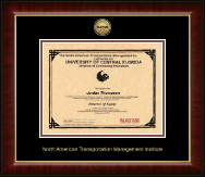 North American Transportation Management Inst Gold Engraved Medallion Certificate Frame in Murano