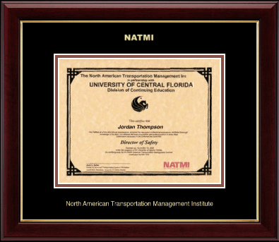 North American Transportation Management Inst certificate frame - Gold Embossed Certificate Frame in Gallery