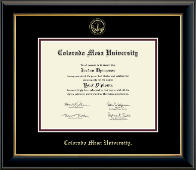 Colorado Mesa University diploma frame - Gold Embossed Diploma Frame in Onyx Gold