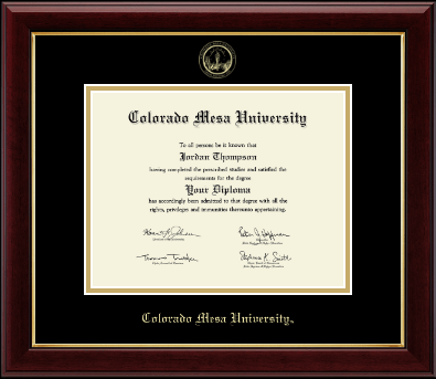 Colorado Mesa University diploma frame - Gold Embossed Diploma Frame in Gallery