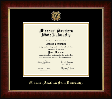 Missouri Southern State University diploma frame - Gold Engraved Medallion Diploma Frame in Murano
