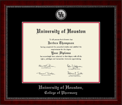 University of Houston diploma frame - Silver Engraved Medallion Diploma Frame in Sutton