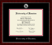 University of Houston Silver Engraved Medallion Diploma Frame in Sutton