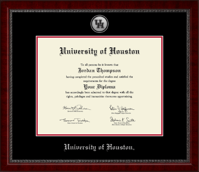 University of Houston diploma frame - Silver Engraved Medallion Diploma Frame in Sutton