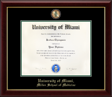 University of Miami diploma frame - Masterpiece Medallion Diploma Frame in Gallery