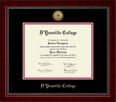 D'Youville College diploma frame - Gold Engraved Medallion Diploma Frame in Sutton
