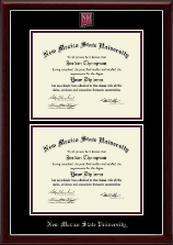 New Mexico State University in Las Cruces Masterpiece Medallion Double Diploma Frame in Gallery Silver