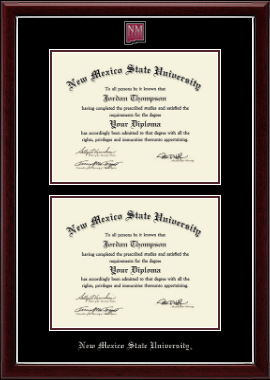 New Mexico State University in Las Cruces diploma frame - Masterpiece Medallion Double Diploma Frame in Gallery Silver