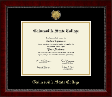 Gainesville State College diploma frame - Gold Engraved Medallion Diploma Frame in Sutton