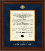 Thomas Jefferson University diploma frame - Presidential Gold Engraved Diploma Frame in Madison