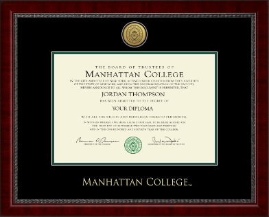 Manhattan College diploma frame - Gold Engraved Medallion Diploma Frame in Sutton