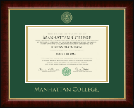 Manhattan College Gold Embossed Diploma Frame in Murano