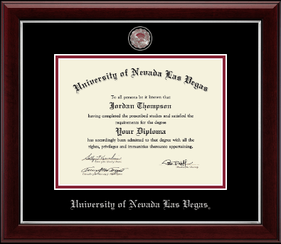 University of Nevada Las Vegas diploma frame - Masterpiece Medallion Diploma Frame in Gallery Silver