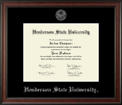 Henderson State University Silver Embossed Diploma Frame in Studio