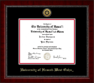 University of Hawaii West Oahu Gold Engraved Medallion Diploma Frame in Sutton