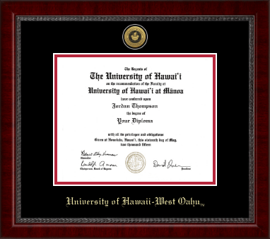 University of Hawaii West Oahu diploma frame - Gold Engraved Medallion Diploma Frame in Sutton