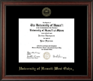University of Hawaii West Oahu Gold Embossed Diploma Frame in Studio