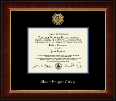 Mount Holyoke College diploma frame - Gold Engraved Medallion Diploma Frame in Murano