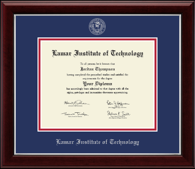 Lamar Institute of Technology diploma frame - Silver Embossed Diploma Frame in Gallery Silver
