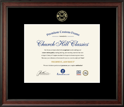 Fire Department Certificate Frames and Gifts certificate frame - Embossed Fire Department Certificate Frame in Studio