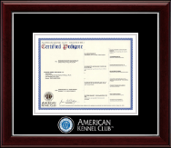 American Kennel Club certificate frame - Masterpiece Medallion Pedigree Frame in Gallery Silver