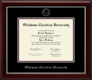 Oklahoma Christian University Silver Embossed Diploma Frame in Gallery Silver