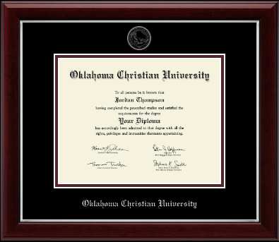 Oklahoma Christian University diploma frame - Silver Embossed Diploma Frame in Gallery Silver