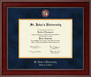 St. John's University, New York diploma frame - Presidential Masterpiece Diploma Frame in Jefferson
