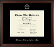 Winona State University Silver Embossed Diploma Frame in Studio