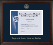 National Association of Registered Social Security Analysts Gold Embossed Certificate Frame in Studio