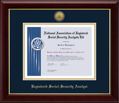National Association of Registered Social Security Analysts certificate frame - Gold Engraved Medallion Certificate Frame in Gallery