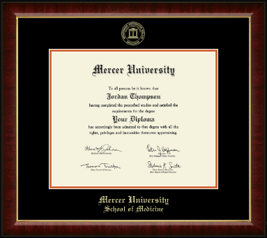 Mercer University diploma frame - Gold Embossed Diploma Frame in Murano
