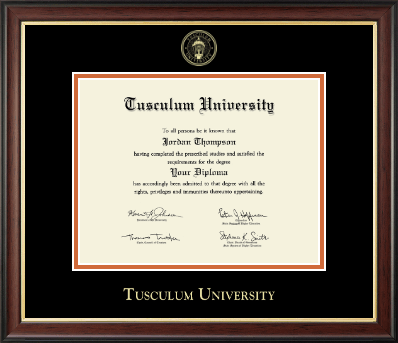 Tusculum University diploma frame - Gold Embossed Diploma Frame in Studio Gold