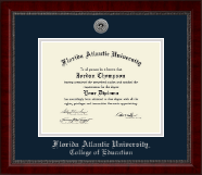 Florida Atlantic University Silver Engraved Medallion Diploma Frame in Sutton