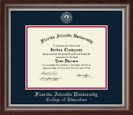 Florida Atlantic University Silver Embossed Diploma Frame in Devonshire