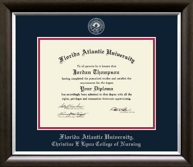 Florida Atlantic University diploma frame - Silver Embossed Diploma Frame in Devonshire