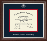 Florida Atlantic University diploma frame - Silver Embossed Diploma Frame in Devonshire