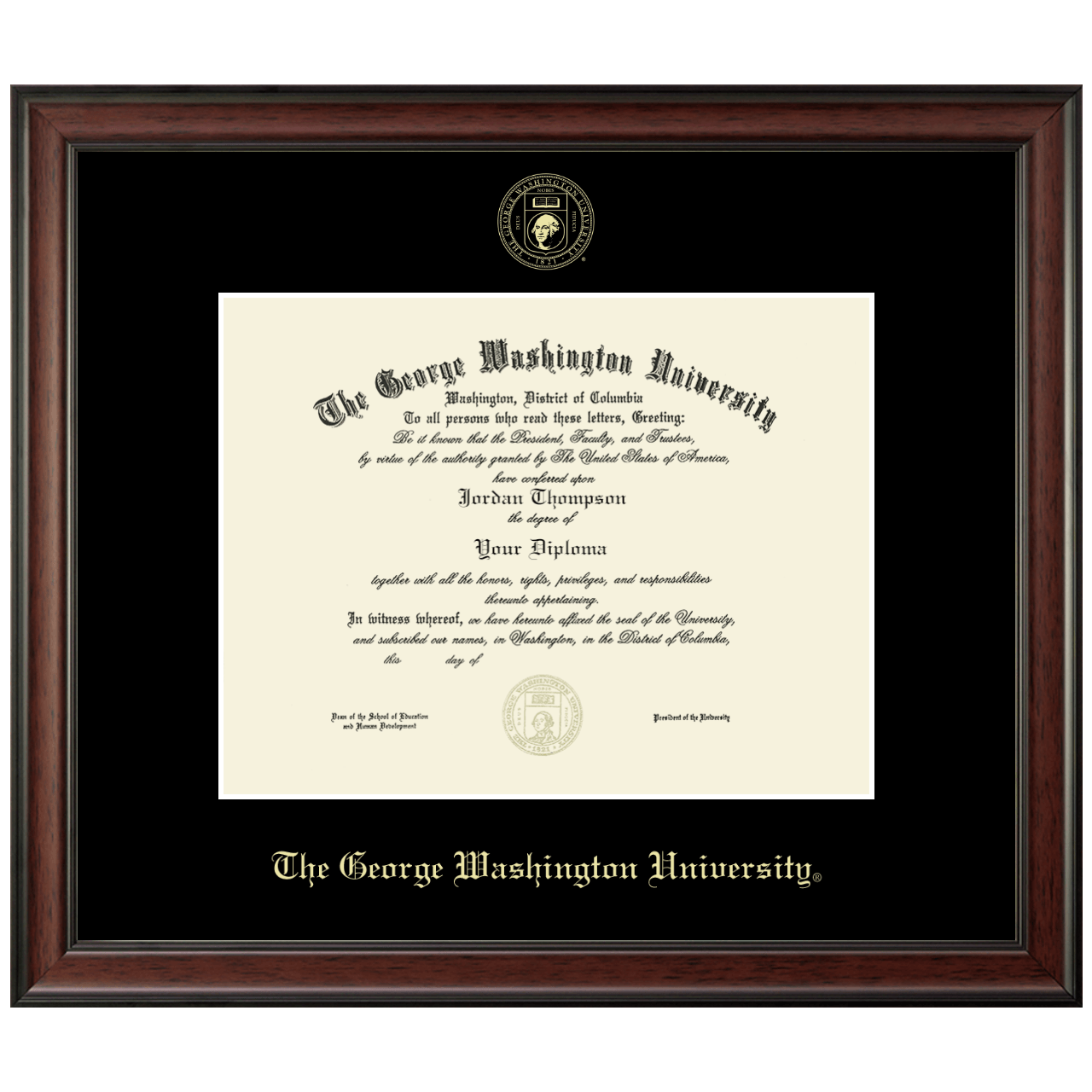 Gold Embossed Diploma Frame in Studio The Washington University Item 318139 from GW