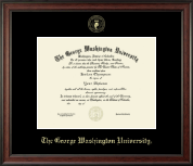 The George Washington University Gold Embossed Diploma Frame in Studio