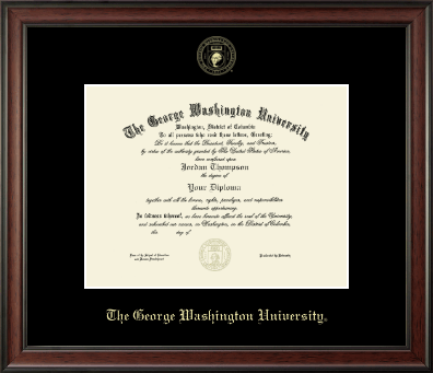 The George Washington University diploma frame - Gold Embossed Diploma Frame in Studio