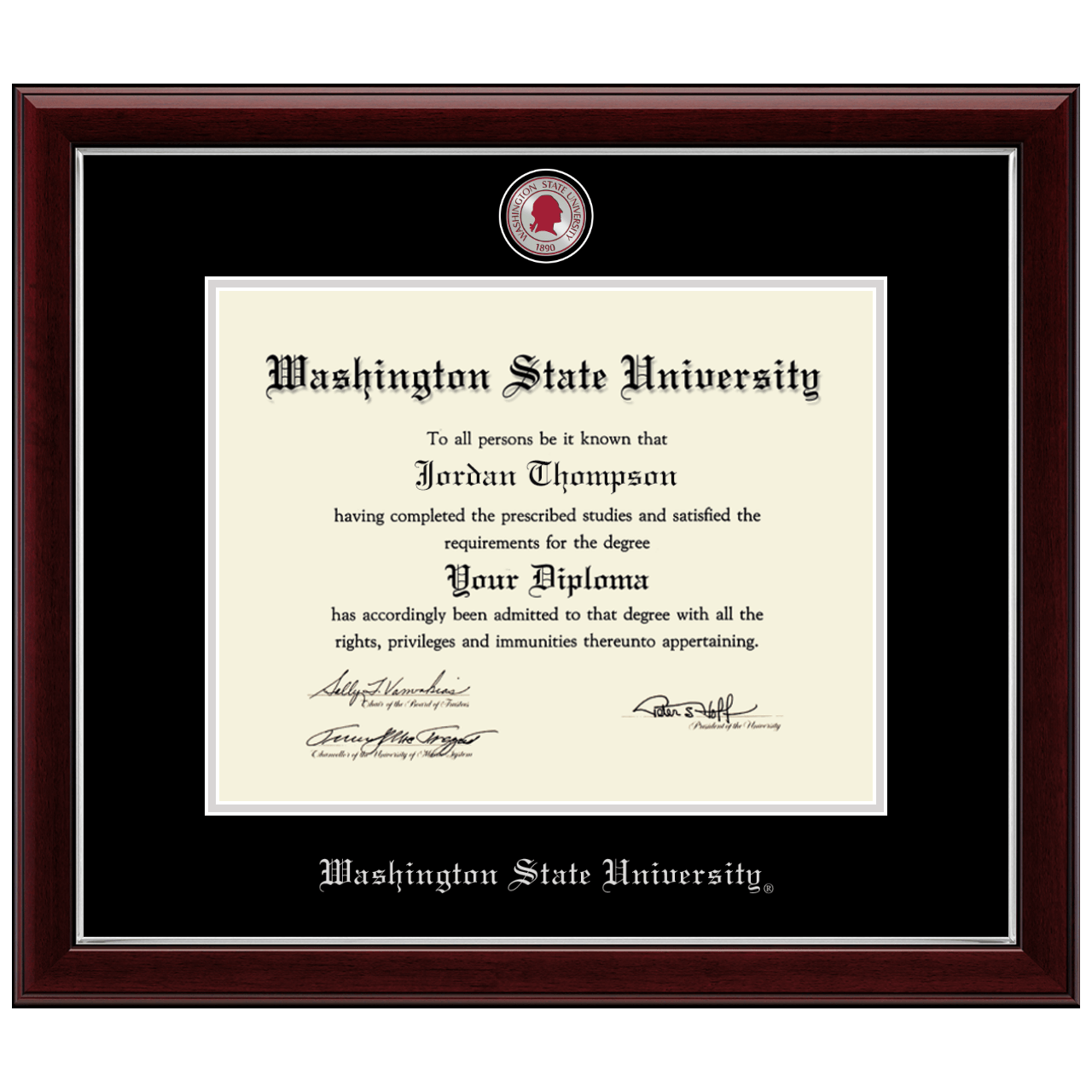 Masterpiece Medallion Diploma Frame in Gallery Silver Washington State